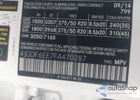 2015 Mercedes-Benz Gl 450 4Matic из США, поврежденный, VIN 4JGDF6EE7FA470287